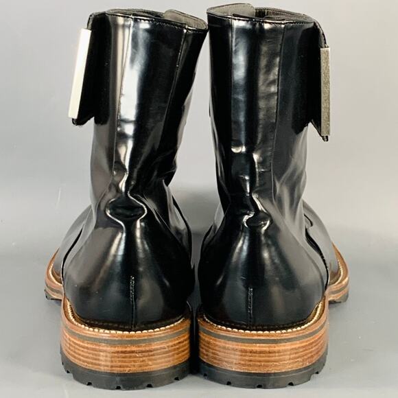 PORTS 1961 Size 11 Black Brown Leather Lace-Up Zipper Boots - Picture 3 of 9